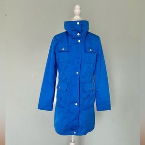 Ellen Tracy blue trench rain coat